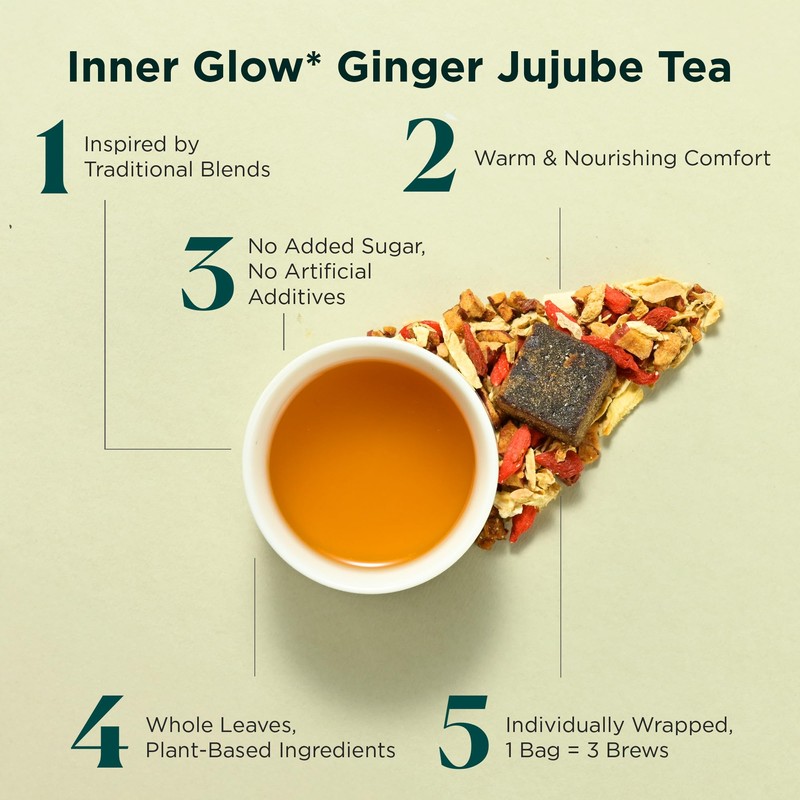 Tea Facto Inner Glow* Jujube Ginger Tea Bags with Dried