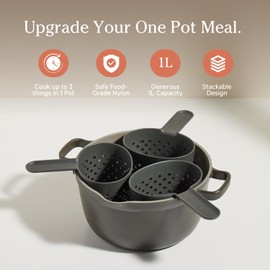 Our Place Cooker Cups - Space-Saving Cooking Baskets for Perfect Pot | Dishwasher Safe, Food-Grade Nylon | 4-Cup Capacity Each | One Pot Efficiency | Char