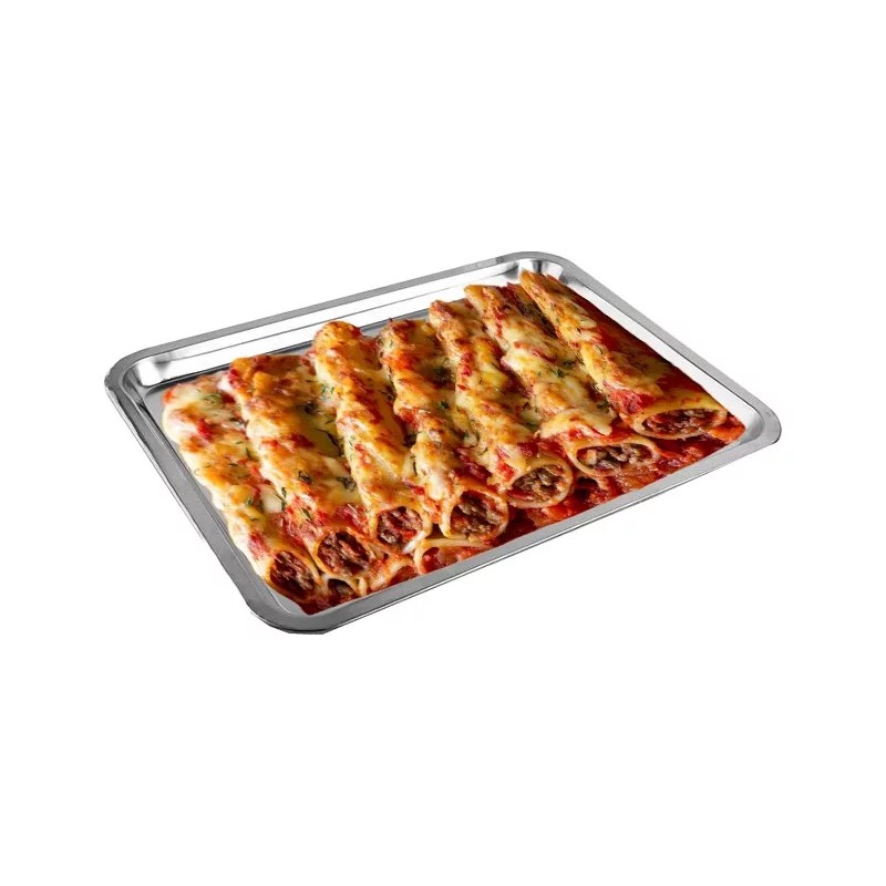 AJC Charola Para Servir Y Cocinar Alimentos Acero 26x19x2 122985