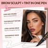 Liquid Eyebrow Pen,Waterproof Smudge Proof 4D Brow Pencil, Long-Lasting Natural