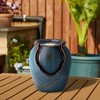 Glitzhome Indoor Outdoor Ceramic Jar Water Fountain with LED Light,