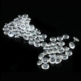 Diamantes acrílicos para mesa de confeti de imitación redondos con cristales de diamante para esparcir mesas, rellenos de jarrón, artes y manualidades, decoración de boda (10 mm, 1000 unidades), transparente