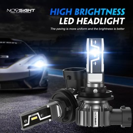 NOVSIGHT H11 Fog Light Bulbs, 50000LM Super Brighter 6500K Cool White, Fanless Light, 1:1 Design, Plug and Play, H9 H8 Fog Lights, Pack of 2