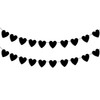 IGJUR 2 Pack Black Heart Garland Banner Goth Garland Gothic