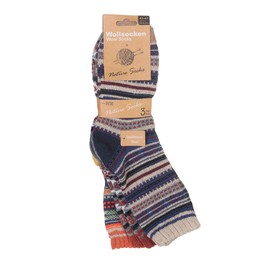 MATY FASHION Men's Socks Colourful Warm Norwegian Stockings Winter Costume Wool 198, 3 pairs of colourful mixed colours