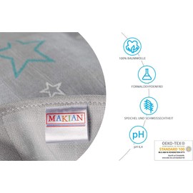 Muslin Cloths/Muslin Nappies/Burp Cloths/Pack of 6, 70 x 70 cm, Tested for Harmful Substances, Oeko-Tex Standard 100, 100% Cotton, Double Woven, Premium Quality - (Grey White)