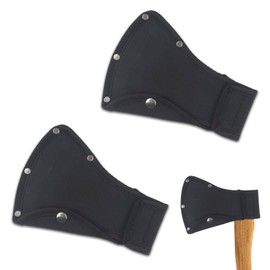 2PCS Leather Axe Sheath, Black Hatchet Sheath for 1-1/4lb Axe, Axe Cover with Double Snap Protector Pouch for Outdoor Hiking and Work