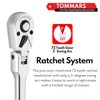 TOMMARS Flex-Head Ratchet Set, 1/4", 3/8", 1/2" Drive Flexible Ratchet