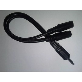 kone cable 3.5mm Y cable male /2 female stereo 9" long, audio Y  headset cable, aux splittr