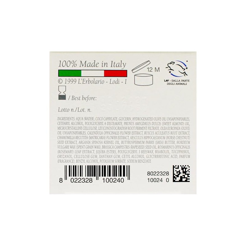 Face Cream for Delicate and Red Skin by LErbolario for