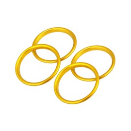 Partuto 4 Pcs Gold Tone Car Air Conditioner Vent Outer Trim Aluminum Alloy Replacement