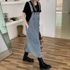 Teddy Pants453 Denim Overalls Jumper Skirt, All-In-One, Loose, Medium Thick,