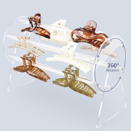 ""MOFASVIGI Acryl-Krallenklammern-Organizer, um 360 Grad drehbarer Haarspangenhalter und Aufbewahrung für Frauen und Mädchen, Haarspangen-Organizer für Schminktisch, Schminktisch., NSO123