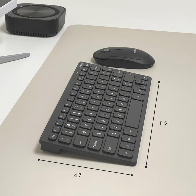 Macally Small Wireless Keyboard - 2.4G Ergonomic & Comfortable Mini
