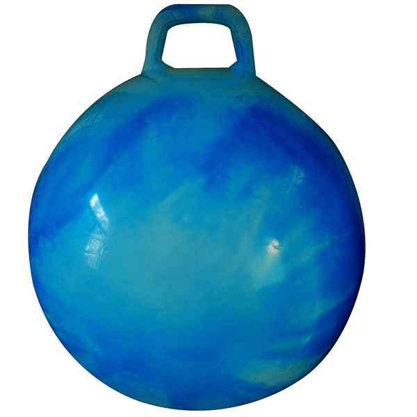 AppleRound Space Hopper Ball with Air Pump: 28in/70cm Diameter for Age 13 and Up, Kangaroo Bouncer, Hippity Hoppity Hop Ball for Teens and Adults, Cloud Colors (Blue)