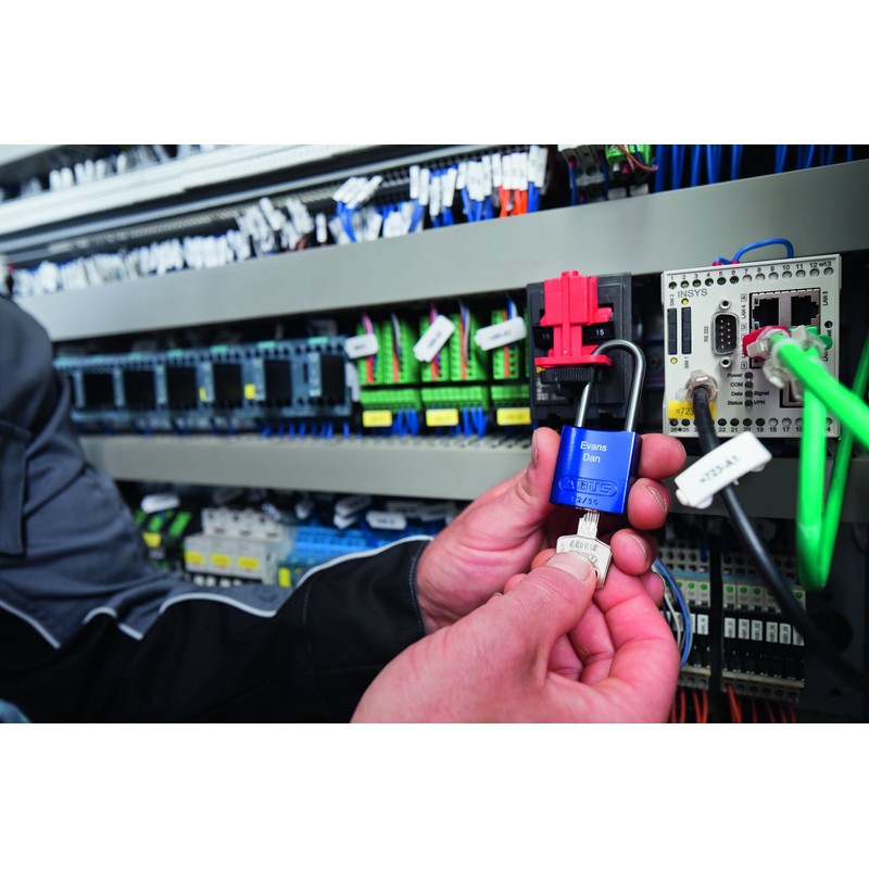 Lockout Padlock, KD, Blue, 1/4 In. Dia.