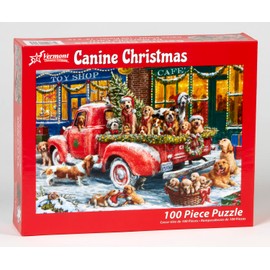 Vermont Christmas Company Canine Christmas Jigsaw Puzzle 100 Piece, Large Pieces Perfect for Kids and Seniors