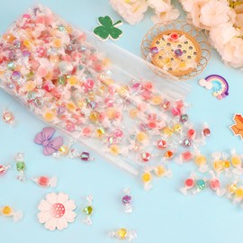 Candy Bags, Cookie Bags, Plastic Bags for Food, Christmas Cellophane Bags, Pack of 100, 20 x 28 cm (with Ribbons)