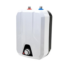 Fenjidrop Tankless Water Heater Electric, 110v 6L/1.59gal Electric Water Heater Self-Modulation on Demand Mini Tank Water Heater, for Kitchen Household 55℃-70℃