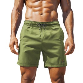 Höhenhorn Wellenmaster Men's Swimming Trunks, Quick-Drying Swimming Shorts, Green