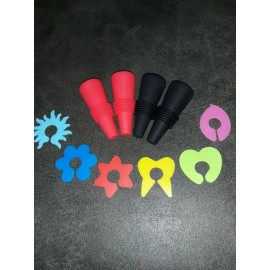Unbranded NIB Silicone Wine Stoppers - Set of 4