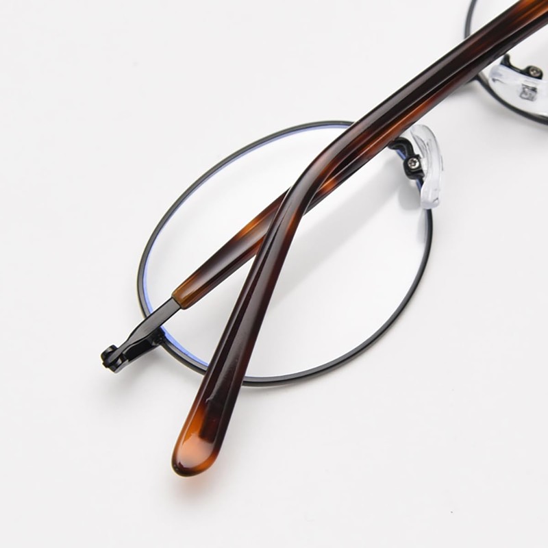 LIGOES Small Oval Glasses Frame Metal Glasses for Office Lady