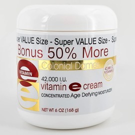 Colonial Dames Crema hidratante concentrada de vitamina E 42.000 UI para hidratar e hidratar la piel seca agrietada y líneas finas (paquete de dos).
