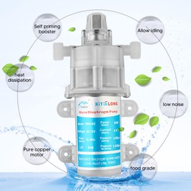 Self Priming Single Diaphragm Pump W0442 Miniature Diaphragm Pump Portable Low Noise 12V for Industrial Chemical