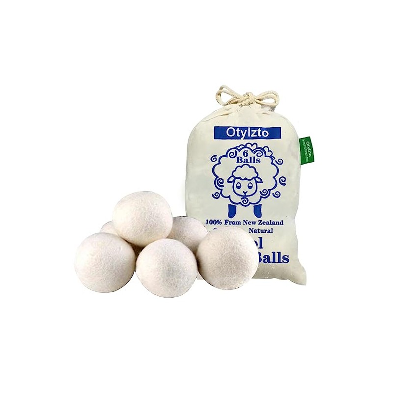 Otylzto Wool Dryer Balls 6-Pack, Drying Balls for Laundry,Reusable As