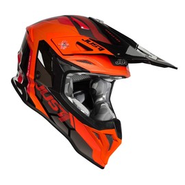 JUST1 J39 Reactor Thermoplastic Resin External Shell MX Off-Road Motocross Motorcycle Helmet (Reactor Orange Black, X-Small)