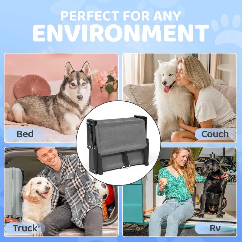 Dog Car Steps – Portable Non-Slip Pet Stairs for High