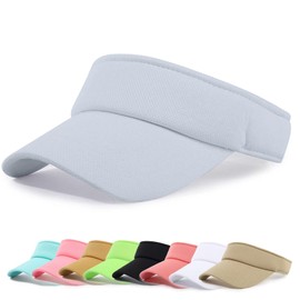 Sun Visor Cap - Women Ponytail Baseball Cap Adjustable Sport Outdoor Plain Visor Cap Golf Tennis Hats for Women Men (UK, Alpha, One Size, Blue)