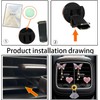 4 Pcs Pink Heart and Butterfly Pandent Air Vent Clips,