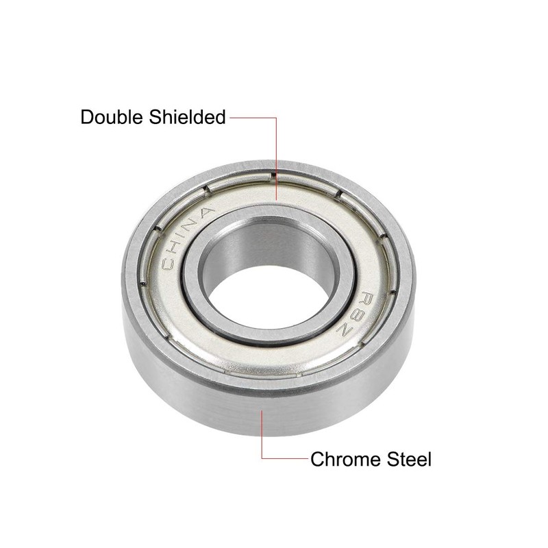 sourcing map Deep Groove Ball Bearings R8ZZ Shielded Bearings 1/2