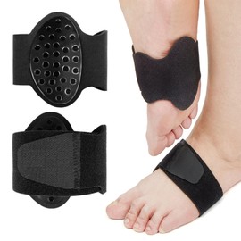 Hsupez Plantarfasziitis, Schmerzbandage für Fußgewölbe, verstellbare Kompressions-Einsätze, orthopädische Einsätze für Plattfüße, Senkfuß, Hochgewölbe (Schwarz)