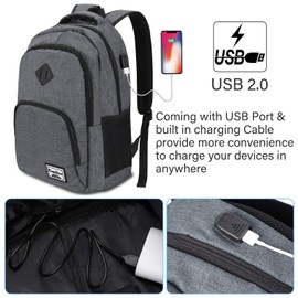 YAMTION Laptop Backpack School Backpack with USB Charging Port for Men and Women, Waterproof, 35 L