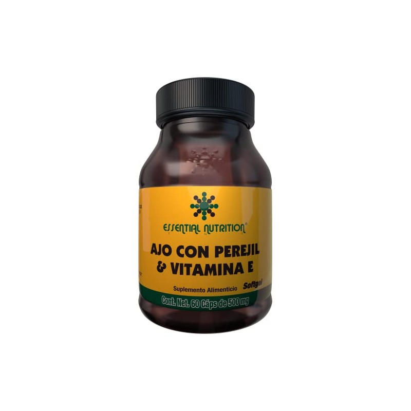Essential Nutrition Garlic Vitamina Ajo Perejil Cápsulas 500