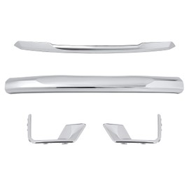 HECASA Hood Molding+Fog Light Molding+Front Bumper Valance Panel Compatible with 2021 2022 2023 2024 GMC Yukon/Yukon XL Plastic(ABS) Chrome
