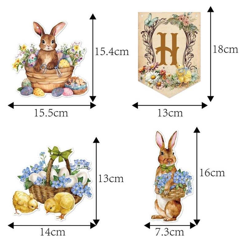 EchoDone Happy Easter Banner Bunny Banner Easter Garland for Indoor