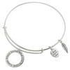 Sterling Silver Karma What Goes Around Comes Around Adjustable Bangle