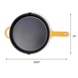 Great Jones King Sear Cast-Iron Skillet (Mustard, 12") | Enameled for Easy Cleaning | Safe for All Stovetops & Ovens | Perfect for Crispy Chicken, Steak & More | Oven-Safe to 500°F | Hand Wash Only