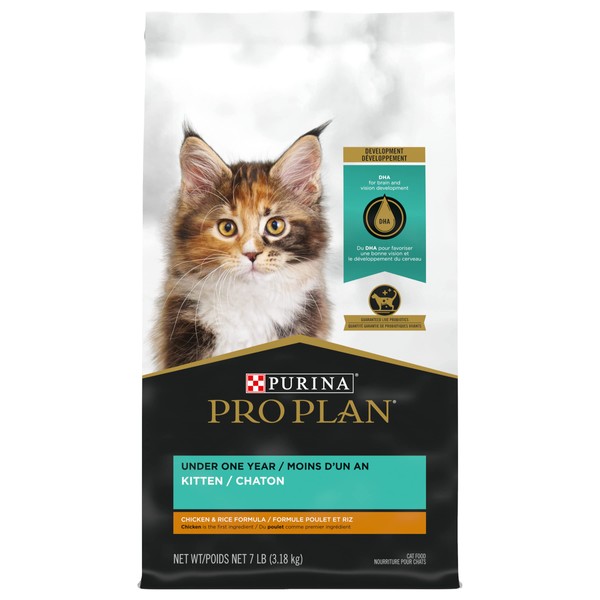 Purina Pro Plan With Probiotics, High Protein Dry Kitten Food, Chicken & Rice Formula - 7 lb. Bag