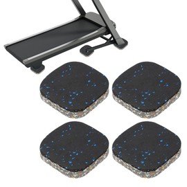 PATIKIL 4 Pcs Treadmill Mat Pads, 4x4x0.8 High Density Foam Anti Vibration Pad Sound Proof Floor Mat Exercise Equipment Mat for Carpet Protect Noise Reduction Home Gym, Blue