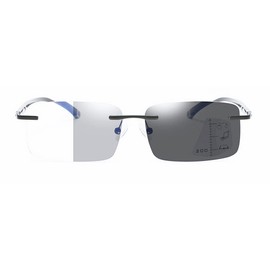 Men Photochromic Multifocus Reading Glasses 3 Powers in 1 Reader, Change to Gray On Sun (Black, 2.5, multiplier_x)