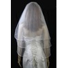 Bridal Veil Ivory 3 Tiers Fingertip Length Satin Cord Edge