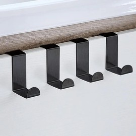 CHFEZOCO Design Z Cabinet Door Hook, Coat Hook for Cabinet Door, Door Hook, Door Hook, Stainless Steel, Black, 1 Piece