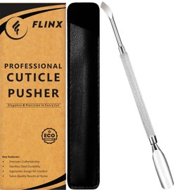 FLINX Nail Cuticle Pushers Tool with Pouch Nail Tools for Manicure & Pedicure Metal Cuticle Pusher and Scraper Empujador de Cuticula Professional Cuticle Tools for Nails, Nail Pusher and Nail Scraper