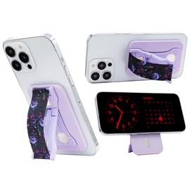 LoveHandle PRO MagSafe Compatible Magnetic Phone Grip w/Kickstand - Mount, Strap and Stand for Smartphone and Tablet - MagSafe Ring Included - Fits All Devices - in The Dahlias