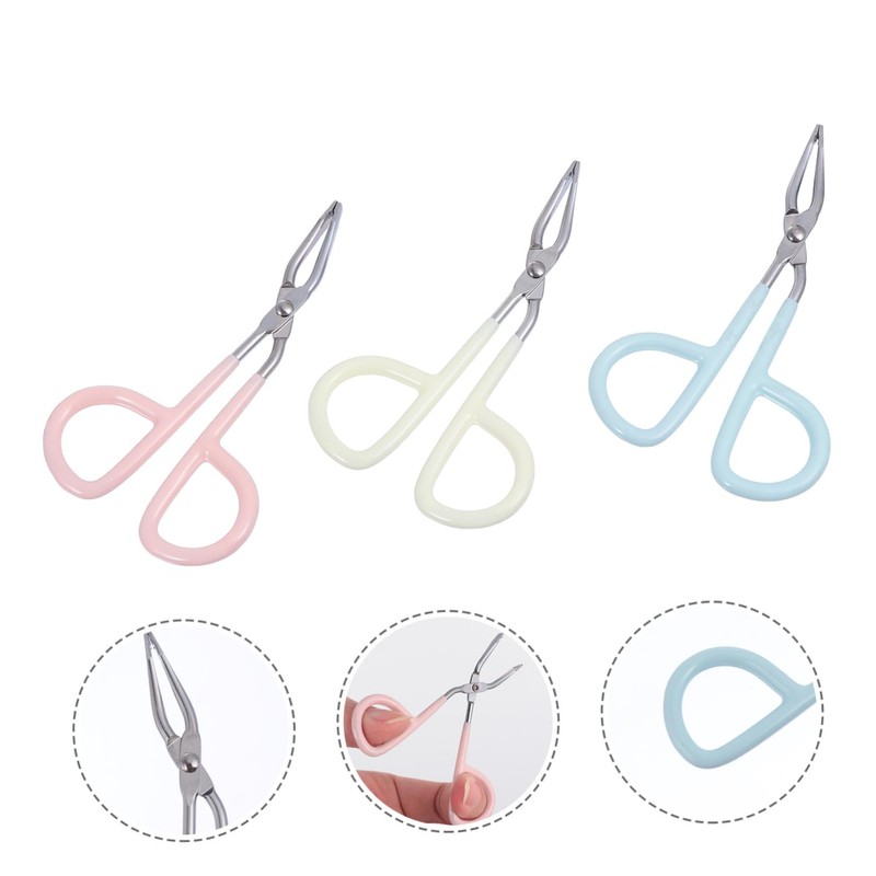 FOMIYES Unique Scissors Style Eyebrow Tweezers 6pcs Set Stainless Steel