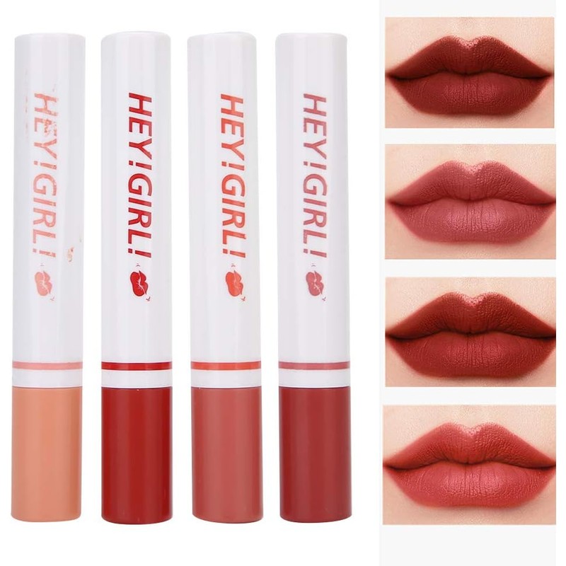 4 Unids/set Conjunto de Lápiz Labial Forma de Cigarrillo Mate